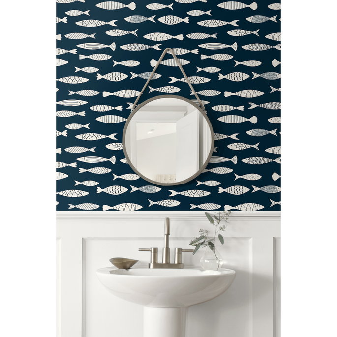 Seabrook Designs Bay Fish Deep Seas Wallpaper image 2 of 3