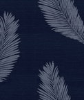 Seabrook Designs Tossed Palm Sisal Grasscloth Midnight Blue Wallpaper