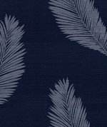 Seabrook Designs Tossed Palm Sisal Grasscloth Midnight Blue Wallpaper
