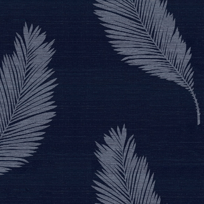 Seabrook Designs Tossed Palm Sisal Grasscloth Midnight Blue Wallpaper image 1 of 2