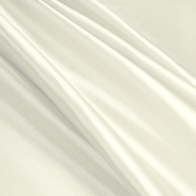 Ivory Stretch Charmeuse Fabric - by the Yard
