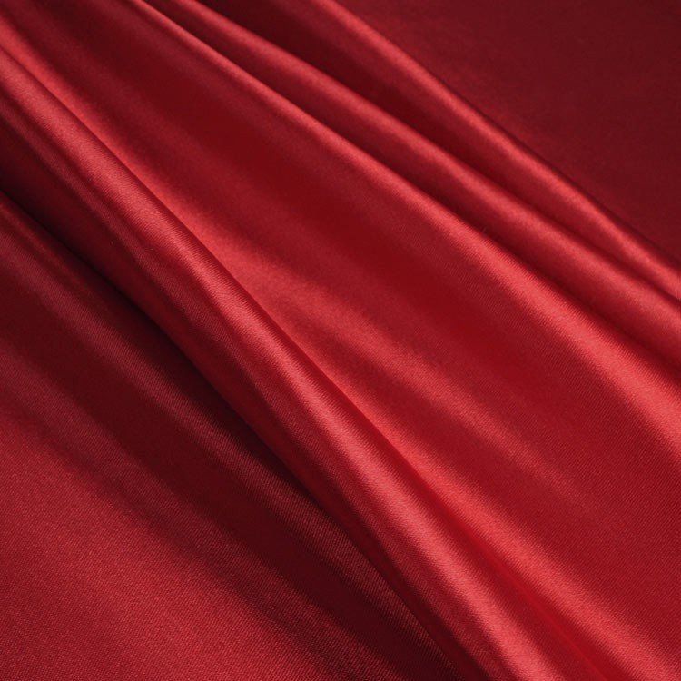 Cranberry Red Stretch Charmeuse Fabric - by the Yard