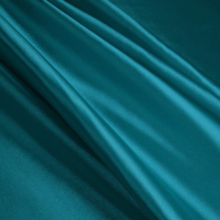 Teal Stretch Charmeuse Fabric - by the Yard