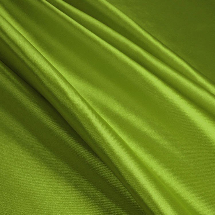 Dark Lime Green Stretch Charmeuse Fabric - by the Yard