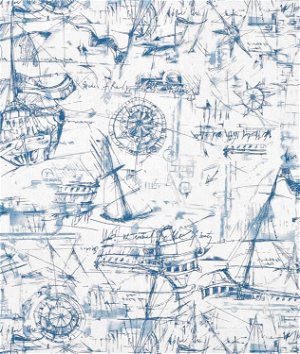 Premier Prints Schooner Nautical Canvas Fabric
