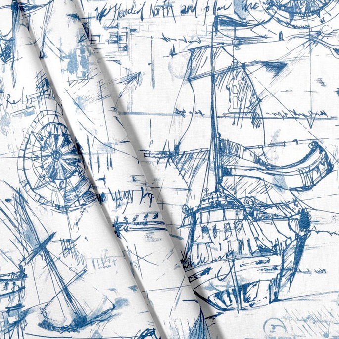 Premier Prints Schooner Nautical Canvas Fabric image 3 of 5