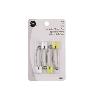 Dritz Baby-Safe Diaper Pins White/Yellow
