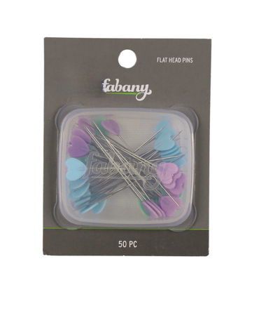 50 Flat Heart Quilting Pins - 2 inch
