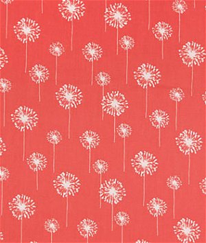 Premier Prints Small Dandelion Coral/White Canvas Fabric