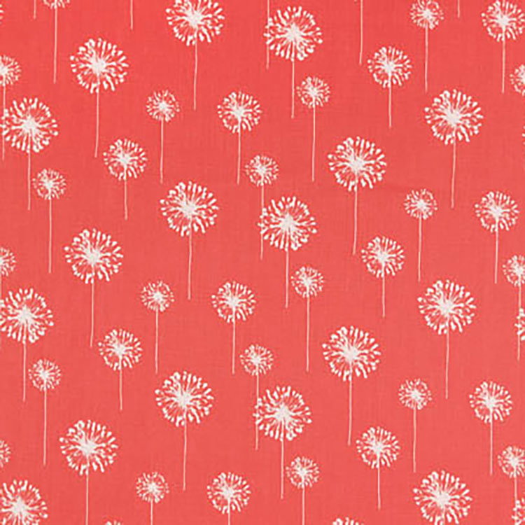 Premier Prints Small Dandelion Coral/White Canvas Fabric