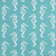 Premier Prints Sea Horse Coastal Blue Slub Fabric