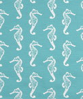 Premier Prints Sea Horse Coastal Blue Slub Fabric