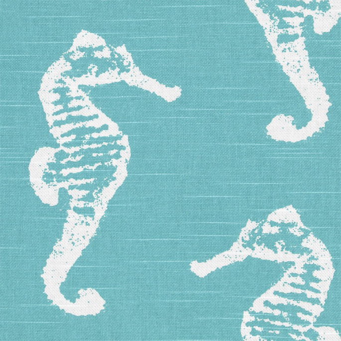 Premier Prints Sea Horse Coastal Blue Slub Fabric image 2 of 5