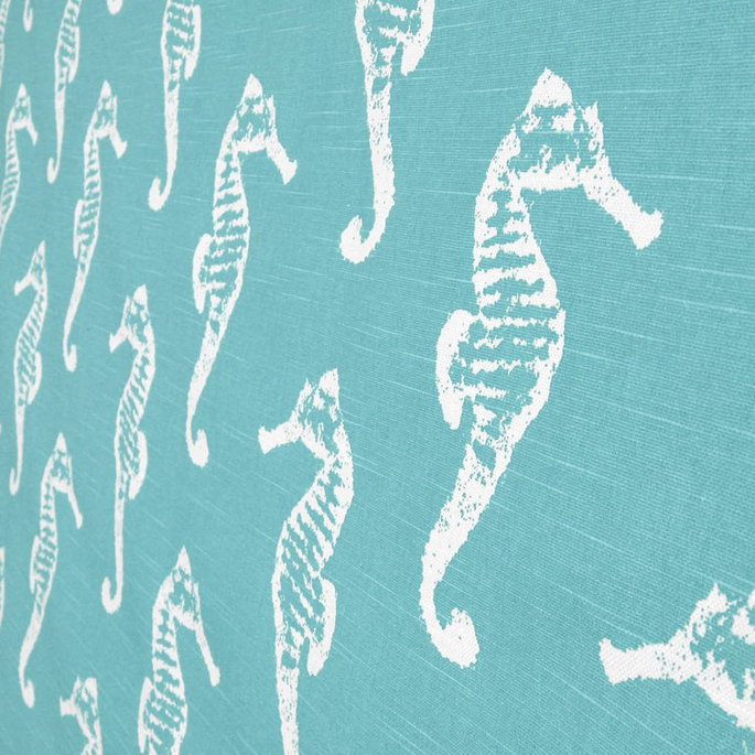 Premier Prints Sea Horse Coastal Blue Slub Fabric image 5 of 5