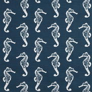 Premier Prints Sea Horse Premier Navy Slub Fabric