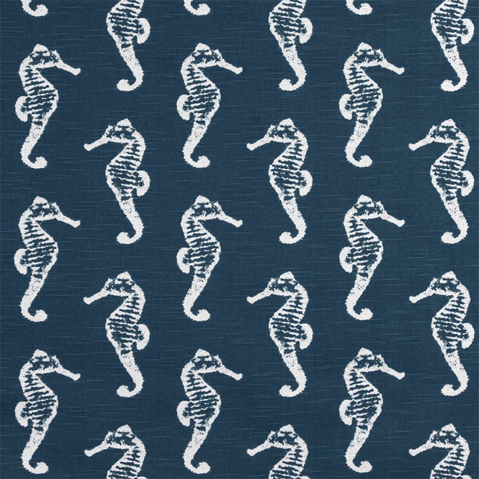 Premier Prints Sea Horse Premier Navy Slub Fabric image 1 of 5
