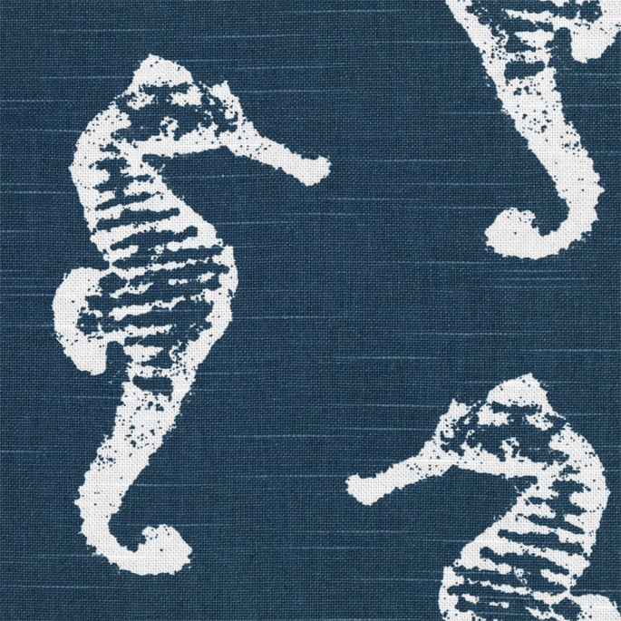 Premier Prints Sea Horse Premier Navy Slub Fabric image 2 of 5
