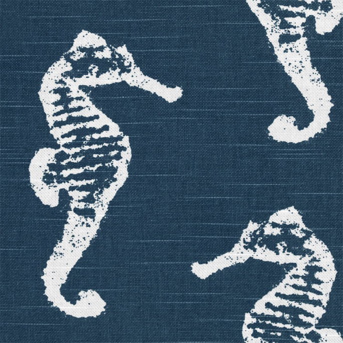Premier Prints Sea Horse Premier Navy Slub Fabric image 2 of 5