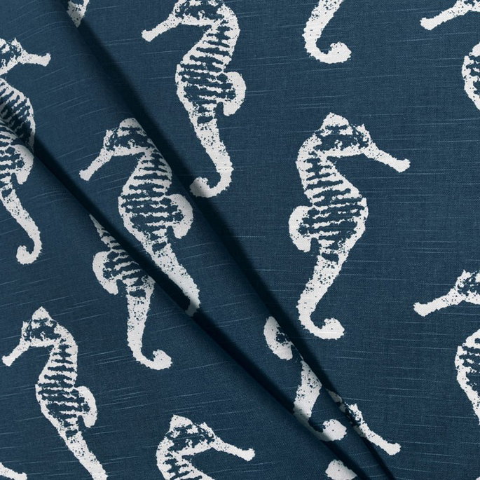 Premier Prints Sea Horse Premier Navy Slub Fabric image 3 of 5