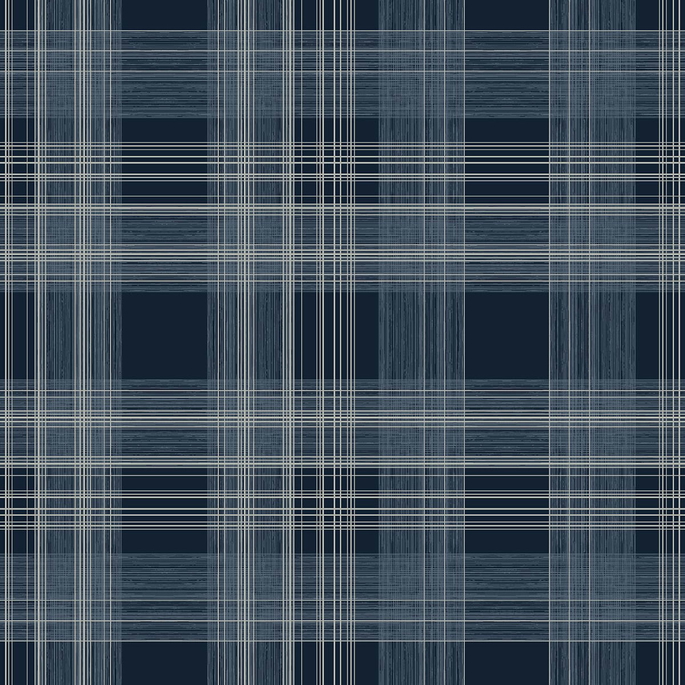 Stacy Garcia Home Peel &amp; Stick Rad Plaid Denim Blue Wallpaper image 1 of 4