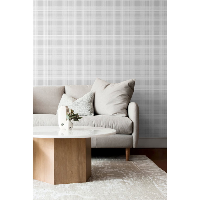 Stacy Garcia Home Peel &amp; Stick Rad Plaid Harbor Grey Wallpaper image 3 of 5