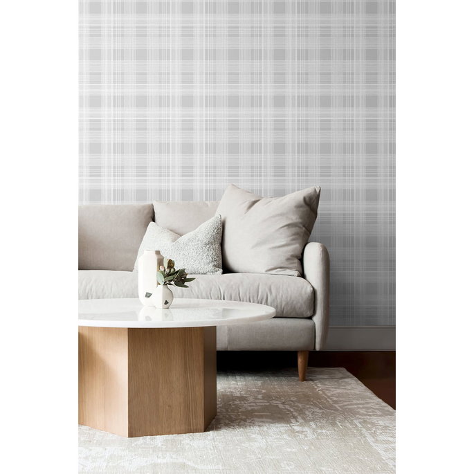 Stacy Garcia Home Peel &amp; Stick Rad Plaid Harbor Grey Wallpaper image 3 of 5