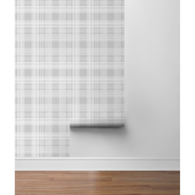 Stacy Garcia Home Peel &amp; Stick Rad Plaid Harbor Grey Wallpaper image 5 of 5