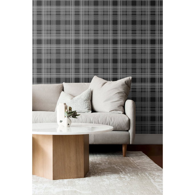 Stacy Garcia Home Peel &amp; Stick Rad Plaid Onyx Wallpaper image 2 of 5