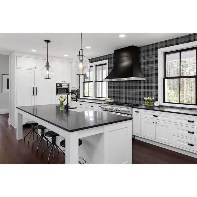 Stacy Garcia Home Peel &amp; Stick Rad Plaid Onyx Wallpaper image 3 of 5