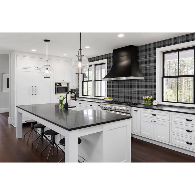 Stacy Garcia Home Peel &amp; Stick Rad Plaid Onyx Wallpaper image 3 of 5