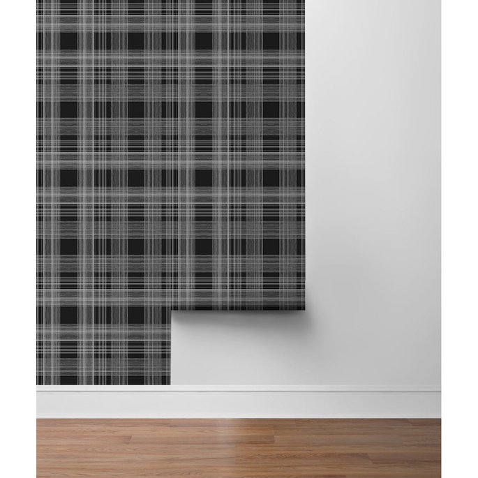 Stacy Garcia Home Peel &amp; Stick Rad Plaid Onyx Wallpaper image 5 of 5