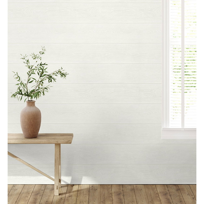 Stacy Garcia Home Peel &amp; Stick Stacks Dove White Wallpaper image 2 of 4