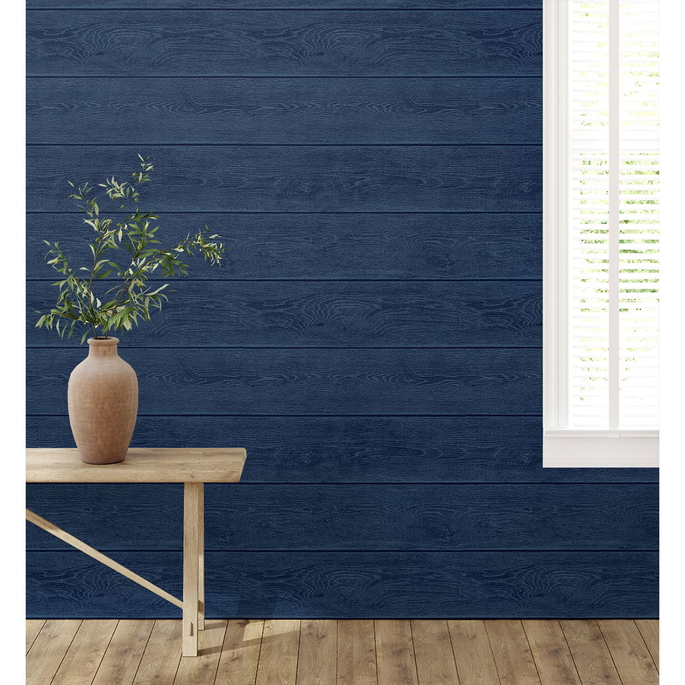 Stacy Garcia Home Peel &amp; Stick Stacks Denim Blue Wallpaper image 2 of 5