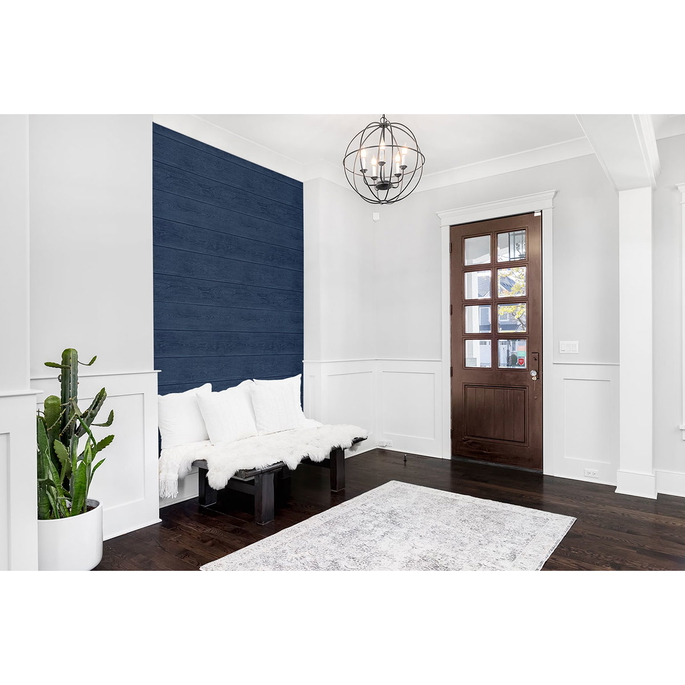 Stacy Garcia Home Peel &amp; Stick Stacks Denim Blue Wallpaper image 3 of 5