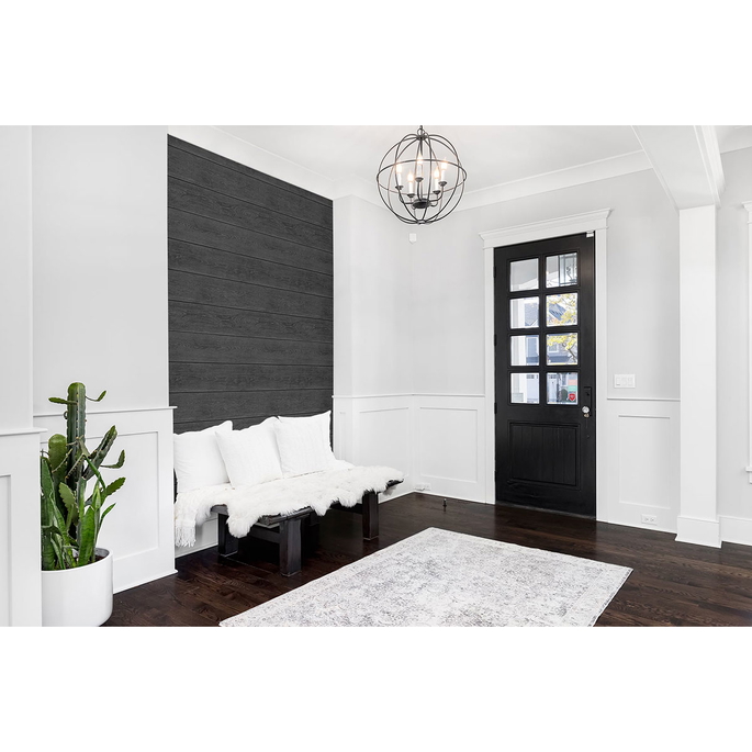 Stacy Garcia Home Peel &amp; Stick Stacks Charcoal Wallpaper image 3 of 4