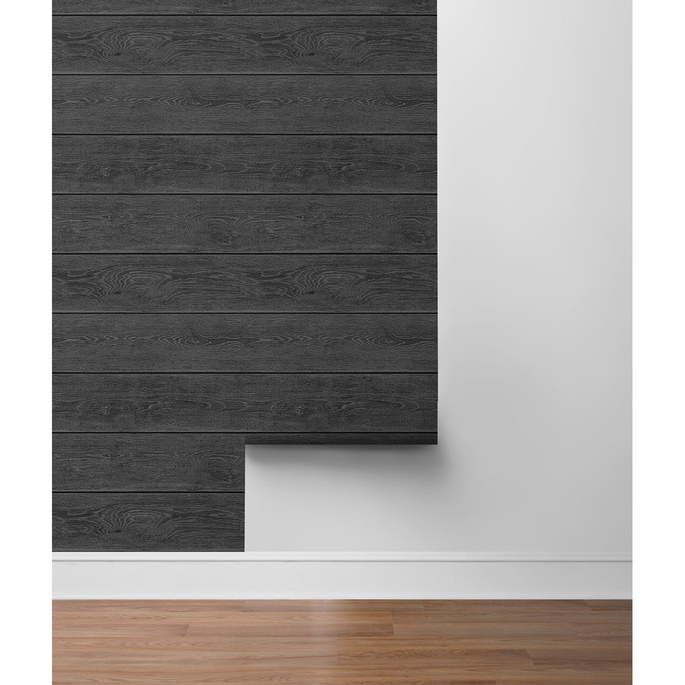 Stacy Garcia Home Peel &amp; Stick Stacks Charcoal Wallpaper image 4 of 4