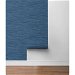 Stacy Garcia Home Peel &amp; Stick Grasscloth Marine Blue Wallpaper thumbnail image 5 of 5