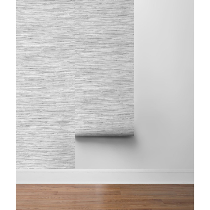 Stacy Garcia Home Peel &amp; Stick Grasscloth Moonstone Grey Wallpaper image 5 of 5