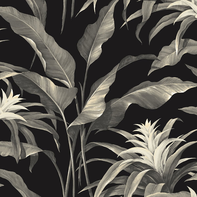 Stacy Garcia Home Peel &amp; Stick Palma Onyx &amp; Alloy Wallpaper image 1 of 4