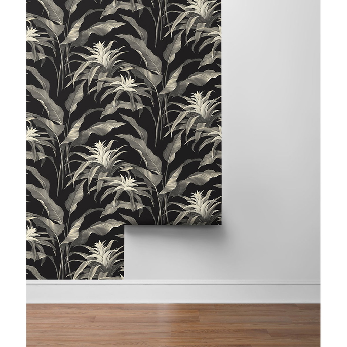 Stacy Garcia Home Peel &amp; Stick Palma Onyx &amp; Alloy Wallpaper image 4 of 4