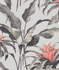 Stacy Garcia Home Peel & Stick Palma Metallic Silver & Coral Wallpaper