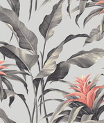 Stacy Garcia Home Peel & Stick Palma Metallic Silver & Coral Wallpaper
