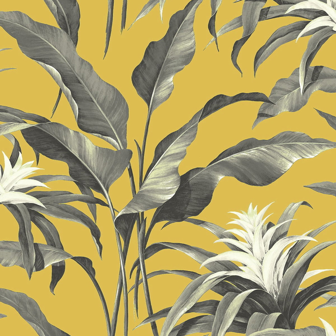 Stacy Garcia Home Peel &amp; Stick Palma Golden &amp; Moonstone Grey Wallpaper image 1 of 4