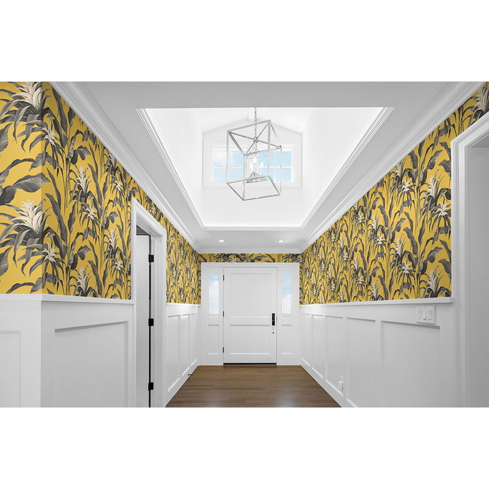 Stacy Garcia Home Peel &amp; Stick Palma Golden &amp; Moonstone Grey Wallpaper image 3 of 4