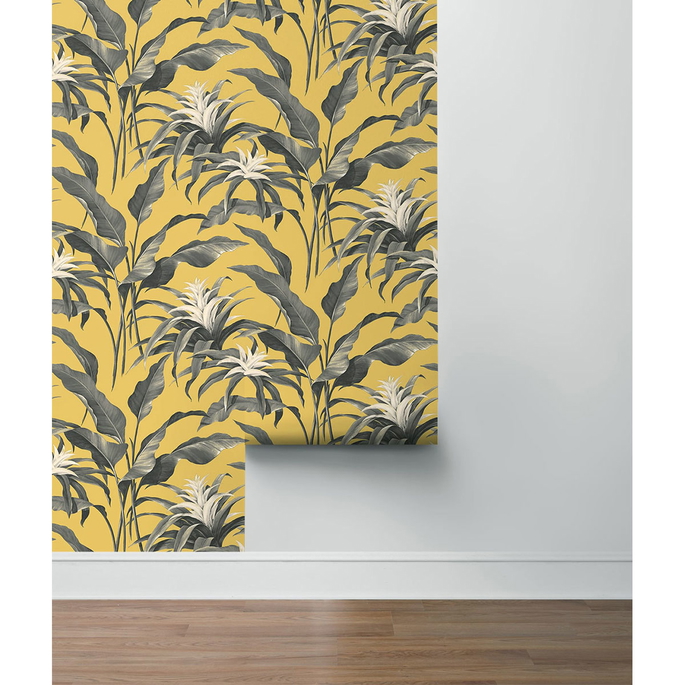 Stacy Garcia Home Peel &amp; Stick Palma Golden &amp; Moonstone Grey Wallpaper image 4 of 4