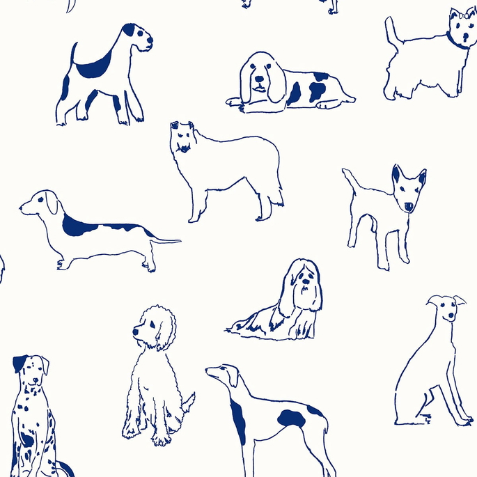 Stacy Garcia Home Peel &amp; Stick Best in Show Indigo Wallpaper image 1 of 5