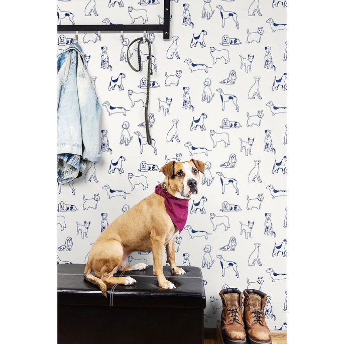 Stacy Garcia Home Peel &amp; Stick Best in Show Indigo Wallpaper image 2 of 5