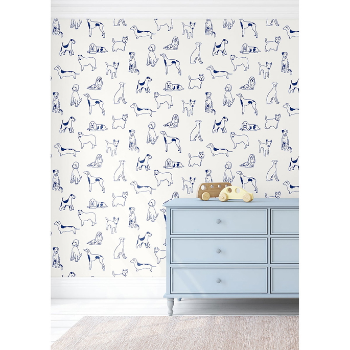 Stacy Garcia Home Peel &amp; Stick Best in Show Indigo Wallpaper image 3 of 5