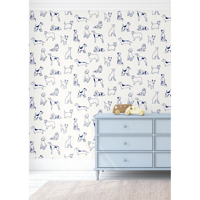Stacy Garcia Home Peel &amp; Stick Best in Show Indigo Wallpaper image 3 of 5
