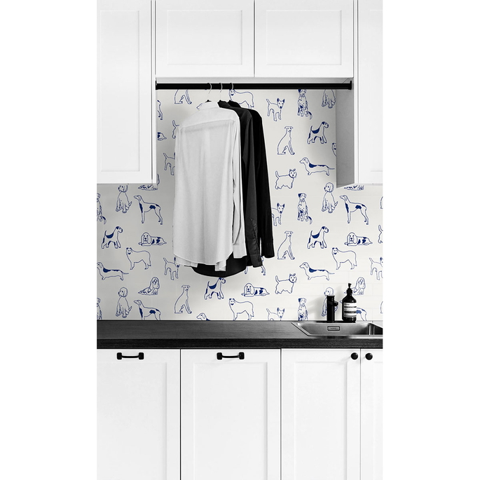 Stacy Garcia Home Peel &amp; Stick Best in Show Indigo Wallpaper image 4 of 5